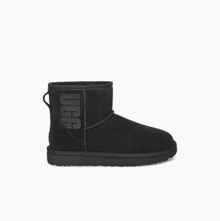 UGG Classic Mini Rubber Logo - Boots Dame - Svart (NO-A314)